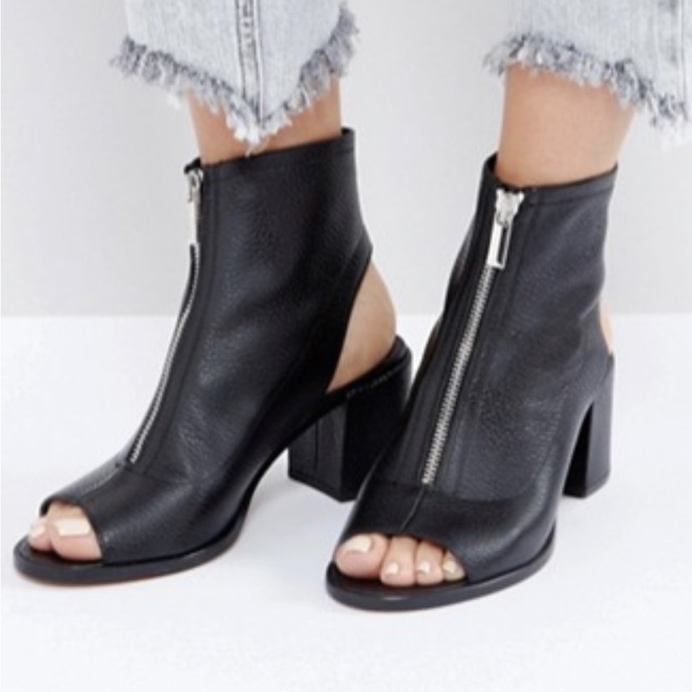Steve Madden Salley faux leather open toe and open back heels